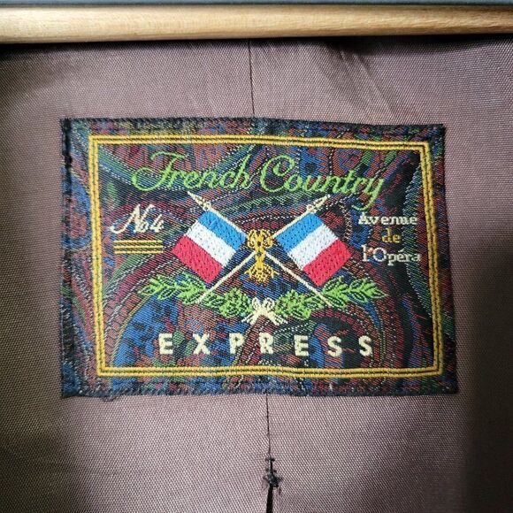 EXCELLENT USED FRENCH COUNTRY EXPRESS PLAID WOOL BLEND LAPEL JACKET COAT SIZE S - Picture 16 of 16
